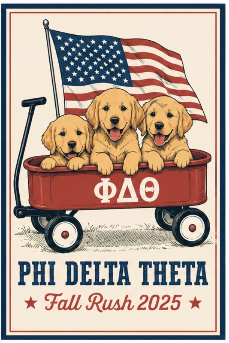 Phi Delta Theta — Puppies in Wagon Fall Rush 2025