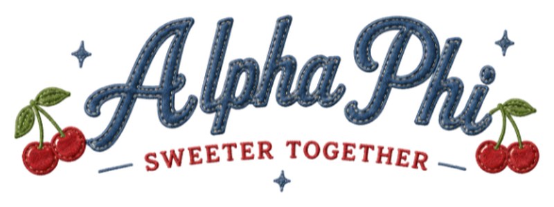 Alpha Phi — Sweeter Together — left chest logo